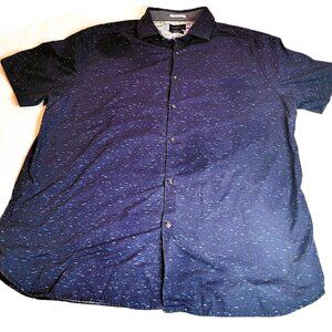 Cactus Man Ricky Singh Button Down Blue Slim Fit Short Sleeve Shirt Men's Sz. XL